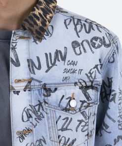 Mnml Outerwear Scribble Trucker Jacket - Blue 16 Mnml Outerwear Scribble Trucker Jacket - Blue