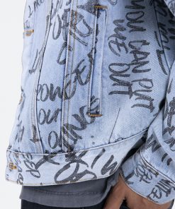 Mnml Outerwear Scribble Trucker Jacket - Blue 17 Mnml Outerwear Scribble Trucker Jacket - Blue