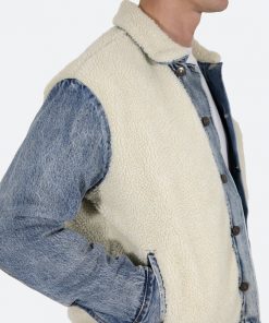 Mnml Sherpa Body Trucker Jacket - Blue/White Outerwear 20 Mnml Sherpa Body Trucker Jacket - Blue/White Outerwear