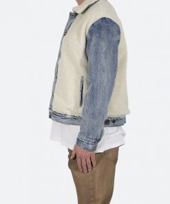 Mnml Sherpa Body Trucker Jacket - Blue/White Outerwear 15 Mnml Sherpa Body Trucker Jacket - Blue/White Outerwear