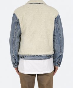 Mnml Sherpa Body Trucker Jacket - Blue/White Outerwear 16 Mnml Sherpa Body Trucker Jacket - Blue/White Outerwear