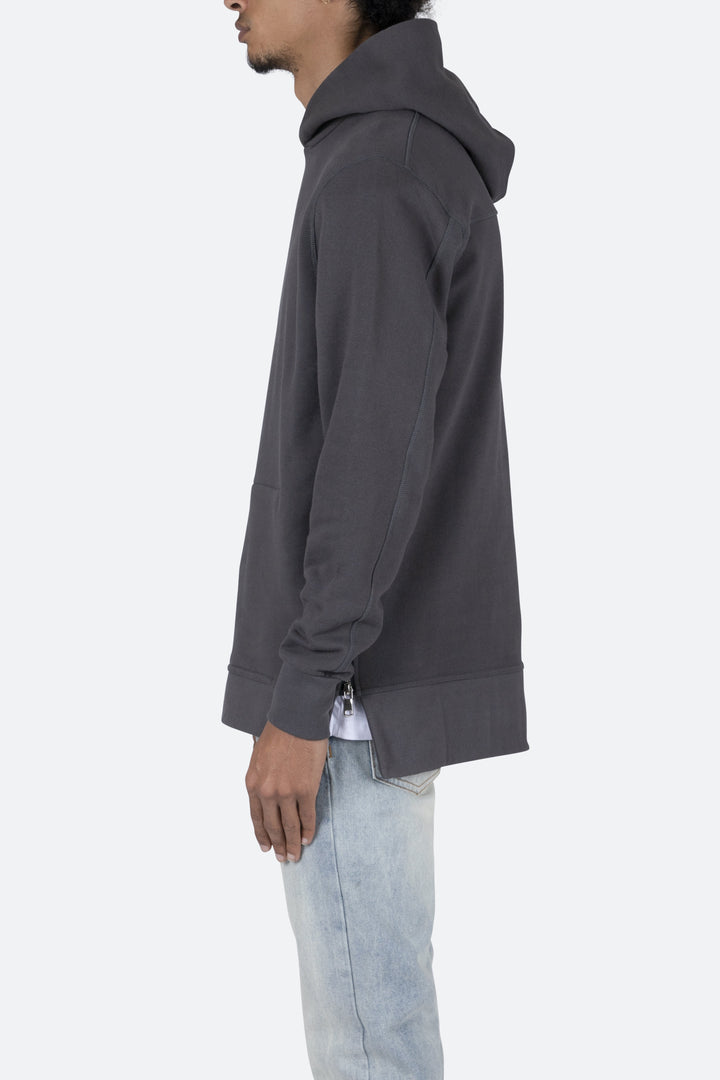 Mnml Side Zip Hoodie - Black Outerwear 4 Mnml Side Zip Hoodie - Black Outerwear