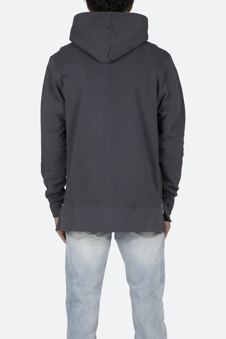 Mnml Side Zip Hoodie - Black Outerwear 5 Mnml Side Zip Hoodie - Black Outerwear