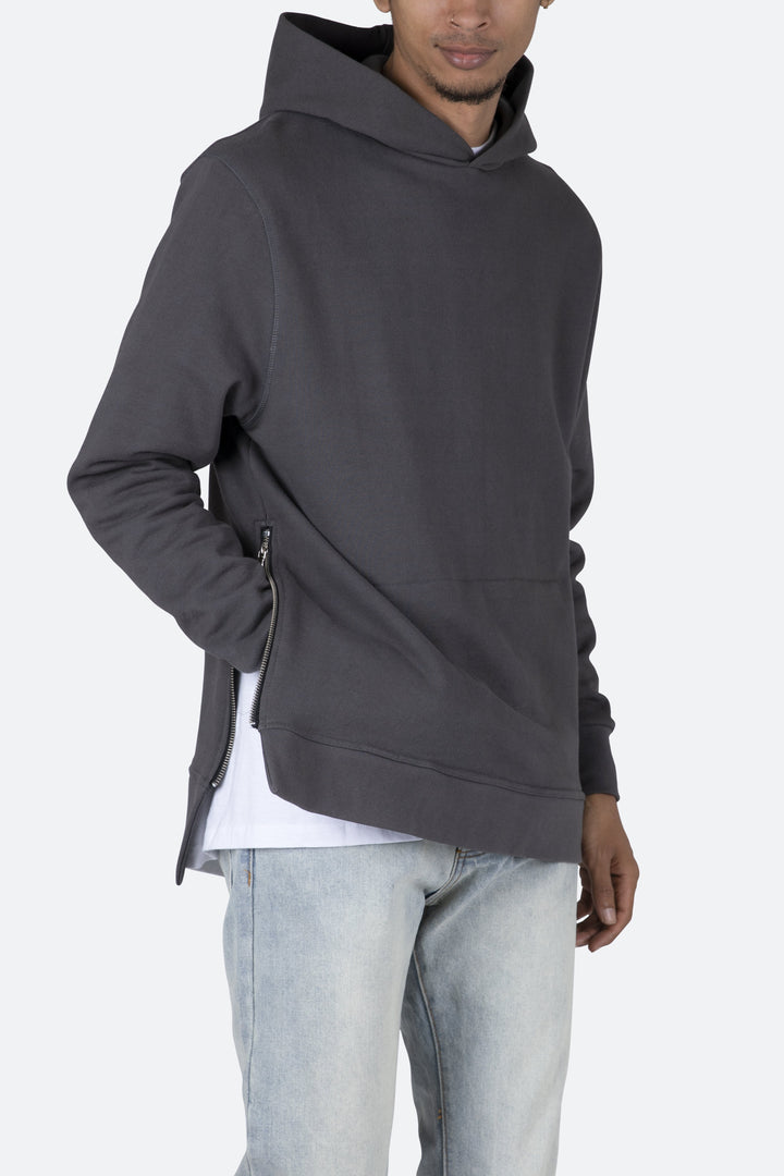 Mnml Side Zip Hoodie - Black Outerwear 6 Mnml Side Zip Hoodie - Black Outerwear