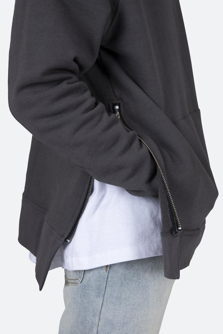 Mnml Side Zip Hoodie - Black Outerwear 7 Mnml Side Zip Hoodie - Black Outerwear