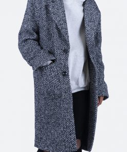 Mnml Outerwear Single Breasted Coat - Black/White