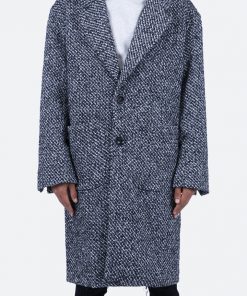 Mnml Outerwear Single Breasted Coat - Black/White