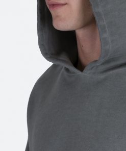 Mnml Single Zip Patched Hoodie - Grey Outerwear