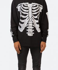 Mnml Skeleton L/S Tee - Black Tops