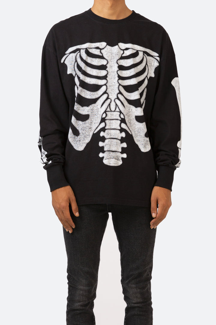 Mnml Skeleton L/S Tee - Black Tops 1 Mnml Skeleton L/S Tee - Black Tops