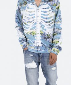 Mnml Tops Skeleton Tropical Shirt - Blue