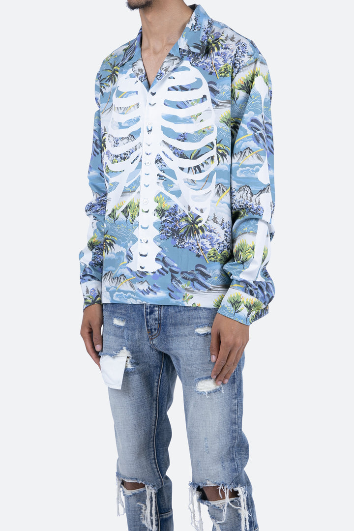 Mnml Tops Skeleton Tropical Shirt - Blue 4 Mnml Tops Skeleton Tropical Shirt - Blue