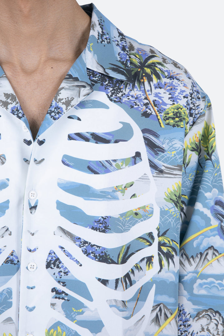 Mnml Tops Skeleton Tropical Shirt - Blue 8 Mnml Tops Skeleton Tropical Shirt - Blue