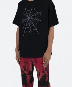 Mnml Spider Web Tee - Black Tops