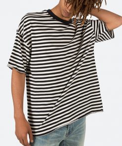 Mnml Striped Drop Tee - Black/White