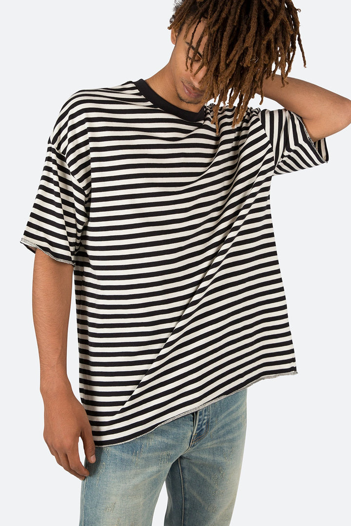 Mnml Striped Drop Tee - Black/White 2 Mnml Striped Drop Tee - Black/White