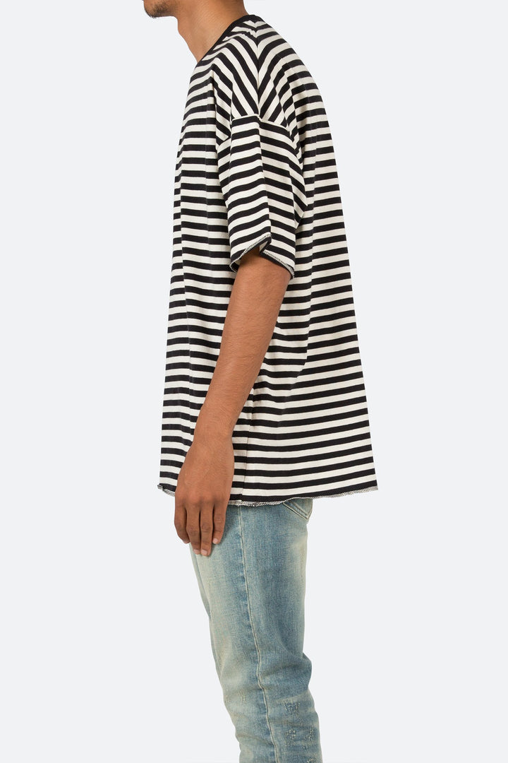 Mnml Striped Drop Tee - Black/White 5 Mnml Striped Drop Tee - Black/White