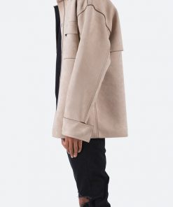 Mnml Suede Work Shirt - Tan Tops