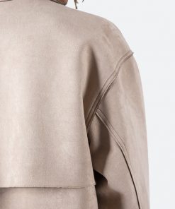 Mnml Suede Work Shirt - Tan Tops