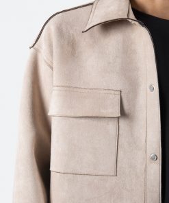 Mnml Suede Work Shirt - Tan Tops