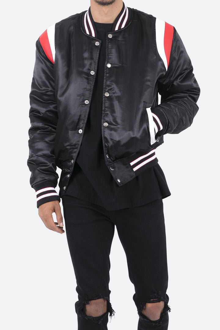 Mnml Teddy Bomber Jacket - Black/Red 6 Mnml Teddy Bomber Jacket - Black/Red