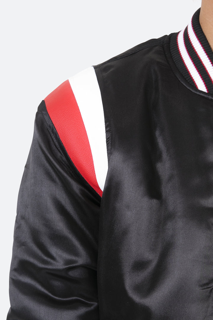 Mnml Teddy Bomber Jacket - Black/Red 8 Mnml Teddy Bomber Jacket - Black/Red