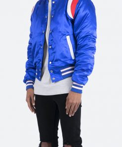 Mnml Teddy Bomber Jacket - Blue/Red Outerwear