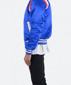 Mnml Teddy Bomber Jacket - Blue/Red Outerwear