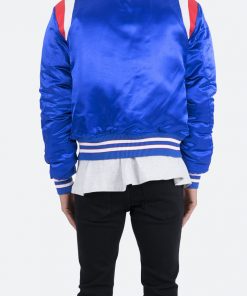 Mnml Teddy Bomber Jacket - Blue/Red Outerwear