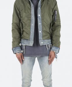 Mnml Trucker Bomber Jacket - Olive