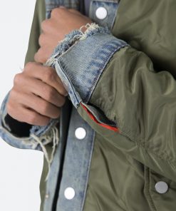 Mnml Trucker Bomber Jacket - Olive 20 Mnml Trucker Bomber Jacket - Olive