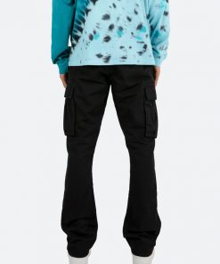 Mnml B Flare Denim Twill Flare Cargo Pants - Black 14 Mnml B Flare Denim Twill Flare Cargo Pants - Black
