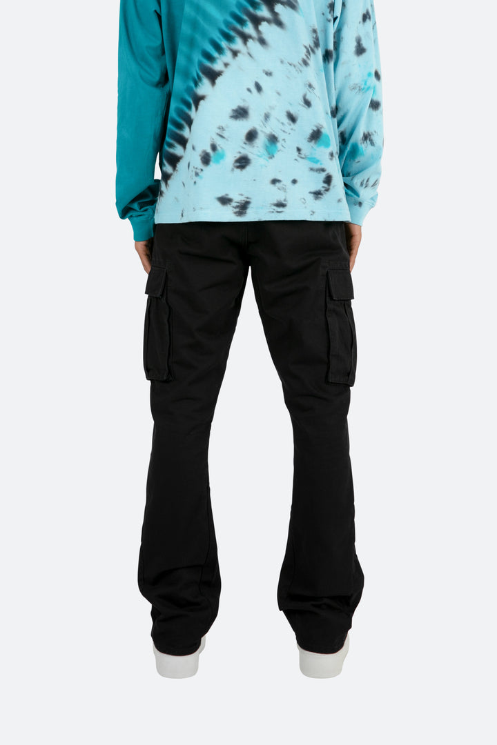 Mnml B Flare Denim Twill Flare Cargo Pants - Black 6 Mnml B Flare Denim Twill Flare Cargo Pants - Black