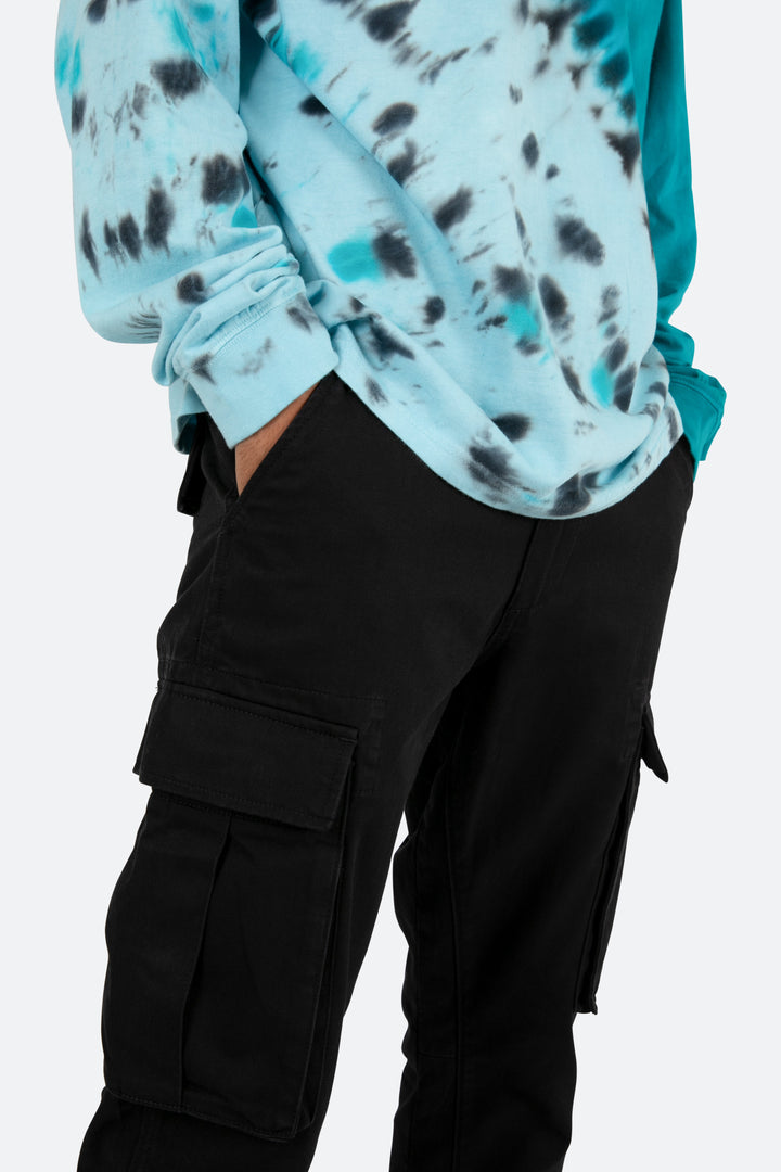 Mnml B Flare Denim Twill Flare Cargo Pants - Black 7 Mnml B Flare Denim Twill Flare Cargo Pants - Black