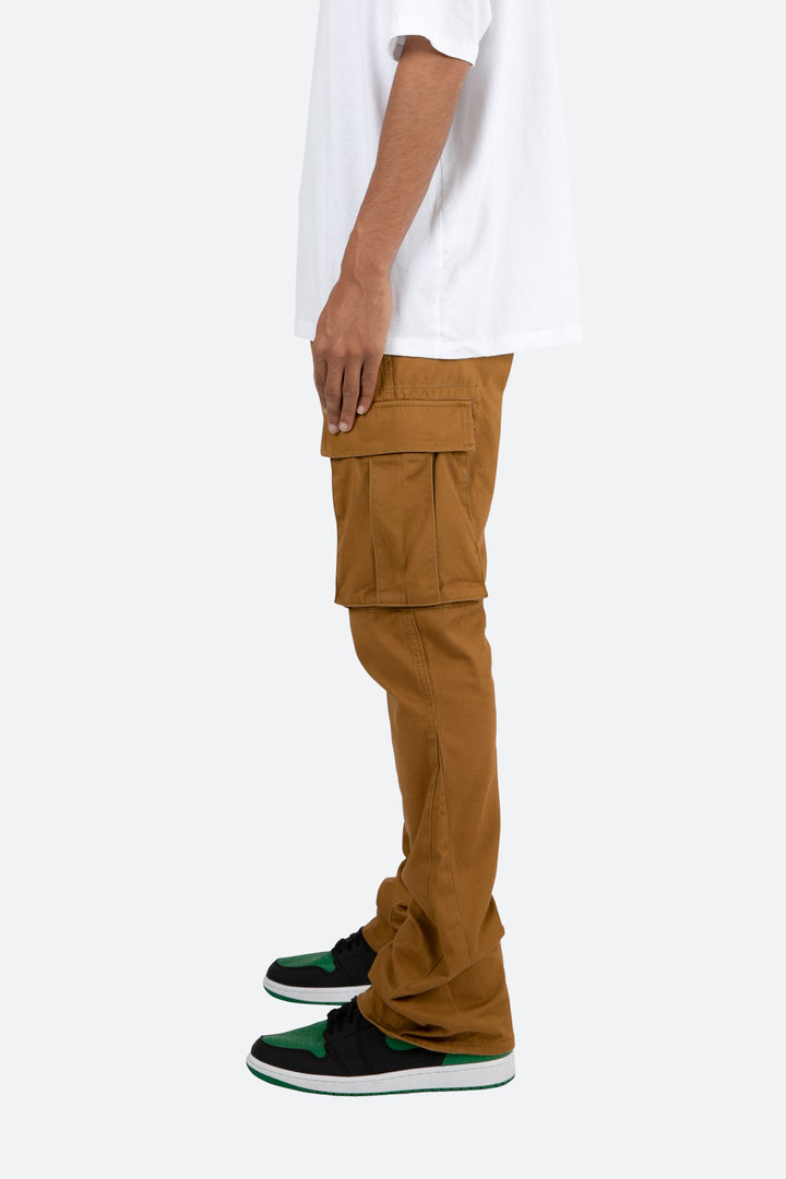 Mnml Twill Flare Cargo Pants - Brown 4 Mnml Twill Flare Cargo Pants - Brown