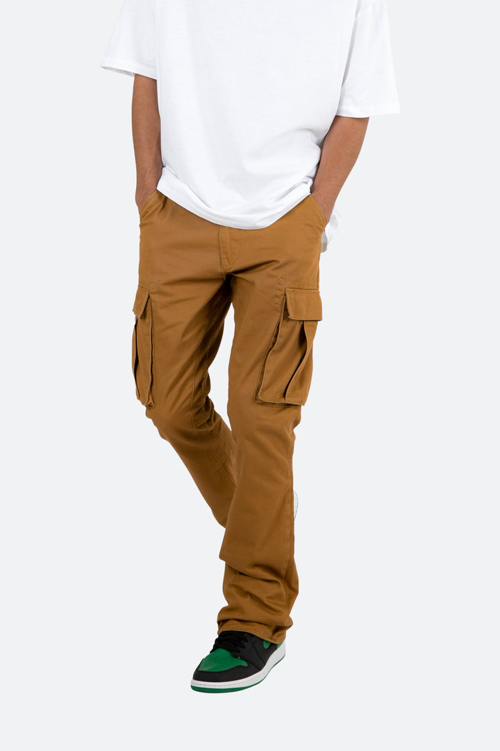 Mnml Twill Flare Cargo Pants - Brown 6 Mnml Twill Flare Cargo Pants - Brown