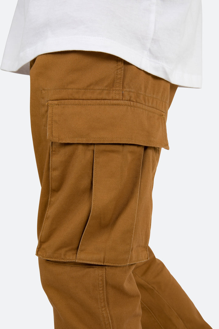 Mnml Twill Flare Cargo Pants - Brown 8 Mnml Twill Flare Cargo Pants - Brown