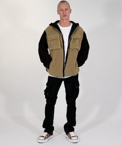 Mnml Two Tone Sherpa Zip Up Hoodie - Brown 12 Mnml Two Tone Sherpa Zip Up Hoodie - Brown