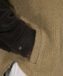 Mnml Two Tone Sherpa Zip Up Hoodie - Brown 16 Mnml Two Tone Sherpa Zip Up Hoodie - Brown