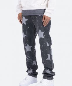 Mnml V120 Star Baggy Denim - Black/White