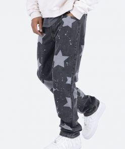 Mnml V120 Star Baggy Denim - Black/White