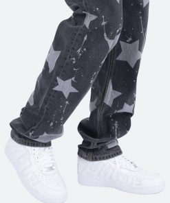 Mnml V120 Star Baggy Denim - Black/White