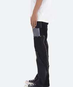 Mnml V124 Patchwork Baggy Denim - Black