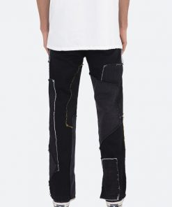 Mnml V124 Patchwork Baggy Denim - Black