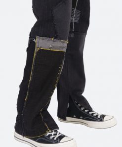 Mnml V124 Patchwork Baggy Denim - Black
