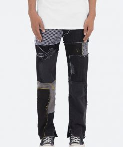 Mnml V124 Patchwork Baggy Denim - Black