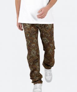 Mnml V129 Pattern Baggy Denim - Brown