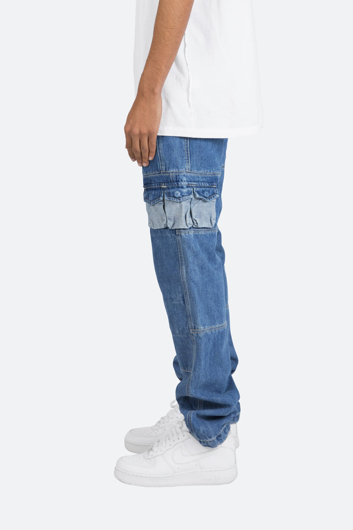 Mnml V244 Cargo Baggy Denim - Blue 4 Mnml V244 Cargo Baggy Denim - Blue