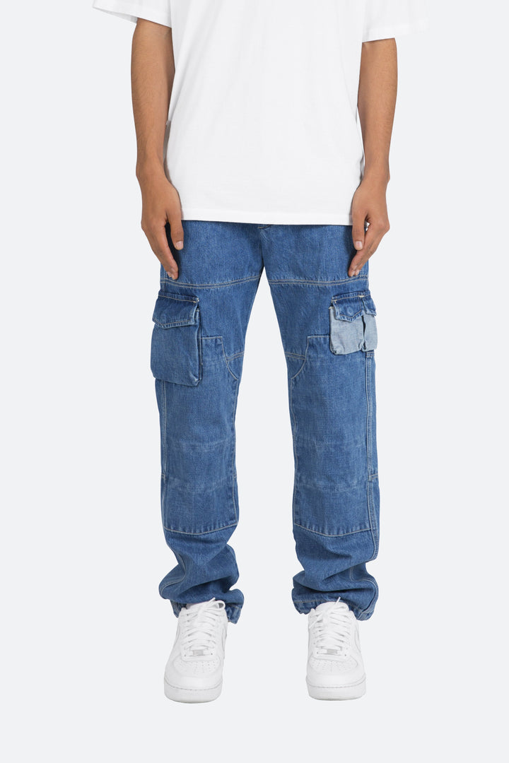 Mnml V244 Cargo Baggy Denim - Blue 1 Mnml V244 Cargo Baggy Denim - Blue
