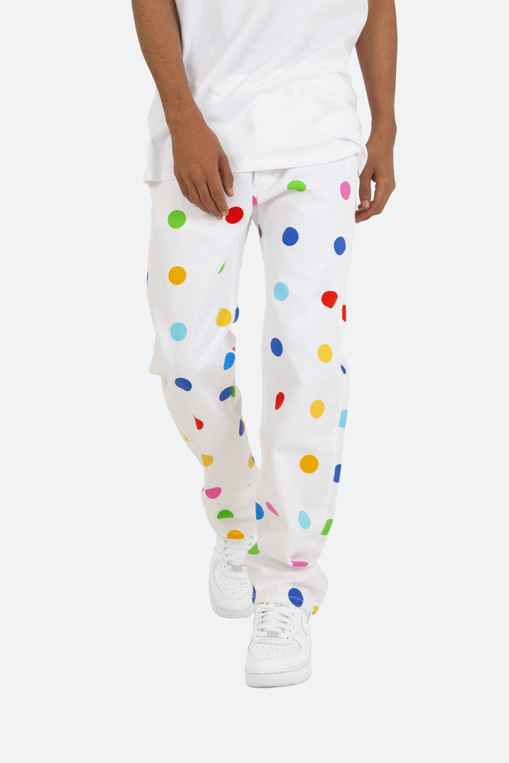 Mnml V290 Dot Baggy Denim - White 2 Mnml V290 Dot Baggy Denim - White